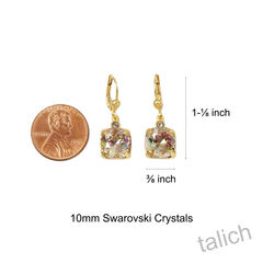 Catherine Popesco Square Crystal Earrings in Champagne AB - product images 4 of 4