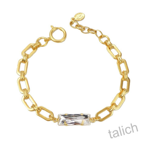 Catherine,Popesco,Rectangle,Chain,Bracelet,with,Baguette,Crystal,Bar,Catherine Popesco Bracelet, La Vie Parisienne Bracelet, Catherine Popesco Jewelry, Catherine Popesco Paris