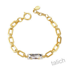 Catherine Popesco Rectangle Chain Bracelet with Baguette Crystal Bar  - product images 1 of 4
