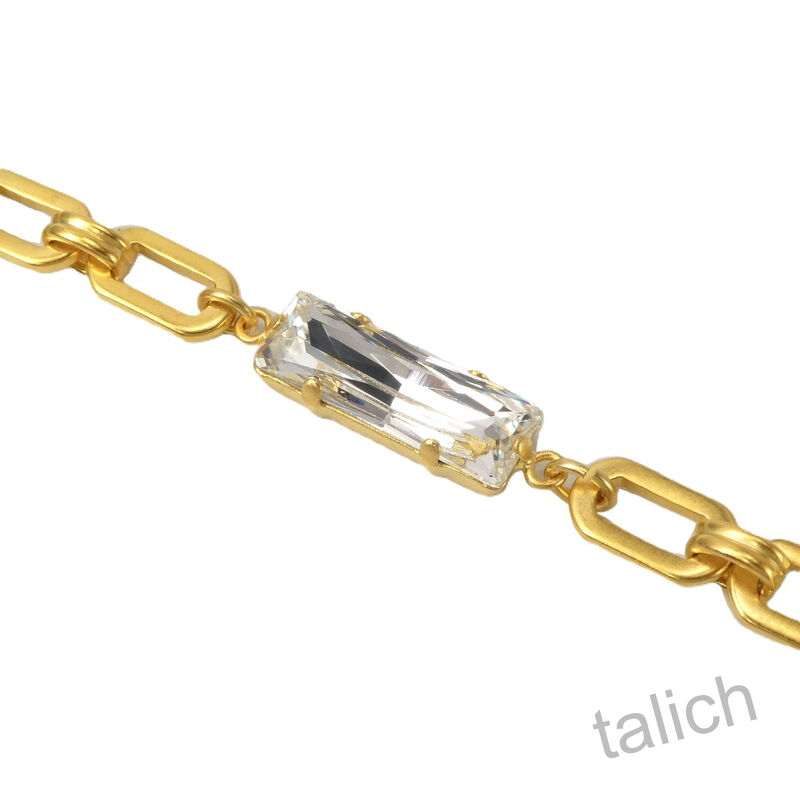 Catherine Popesco Rectangle Chain Bracelet with Baguette Crystal Bar  - product image 