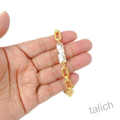 Catherine Popesco Rectangle Chain Bracelet with Baguette Crystal Bar  - product images 4 of 4