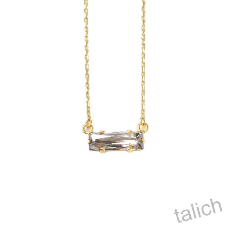 Catherine Popesco Petite Rectangle Bar Crystal Necklace - product image 
