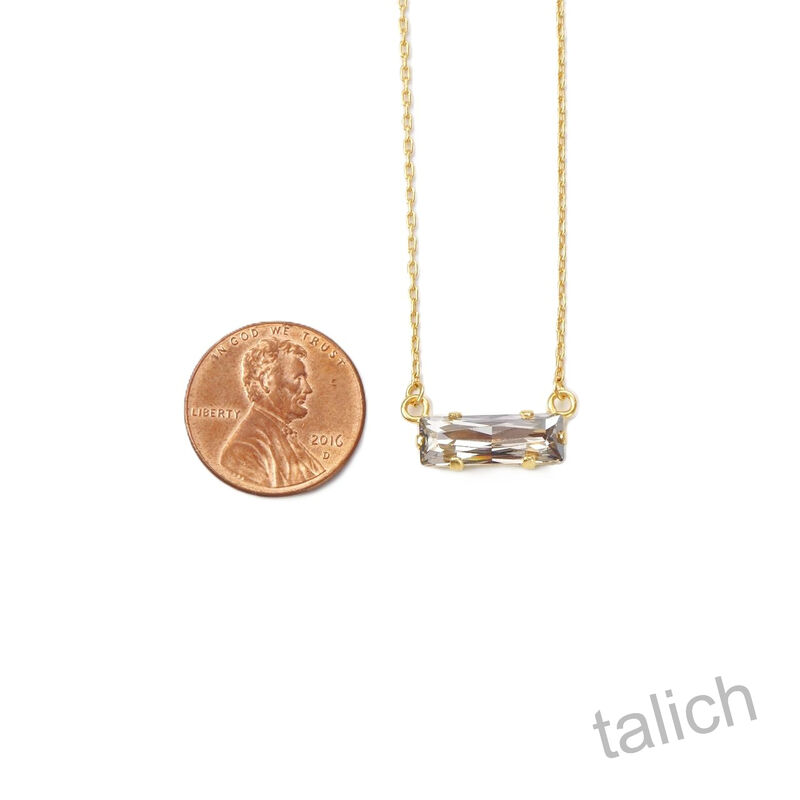 Catherine Popesco Petite Rectangle Bar Crystal Necklace - product image 
