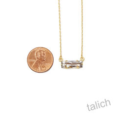 Catherine Popesco Petite Rectangle Bar Crystal Necklace - product images 2 of 6