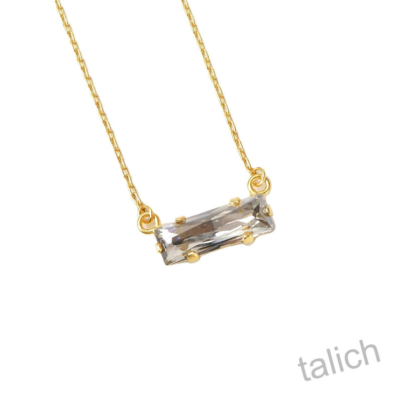 Catherine Popesco Petite Rectangle Bar Crystal Necklace - product image 