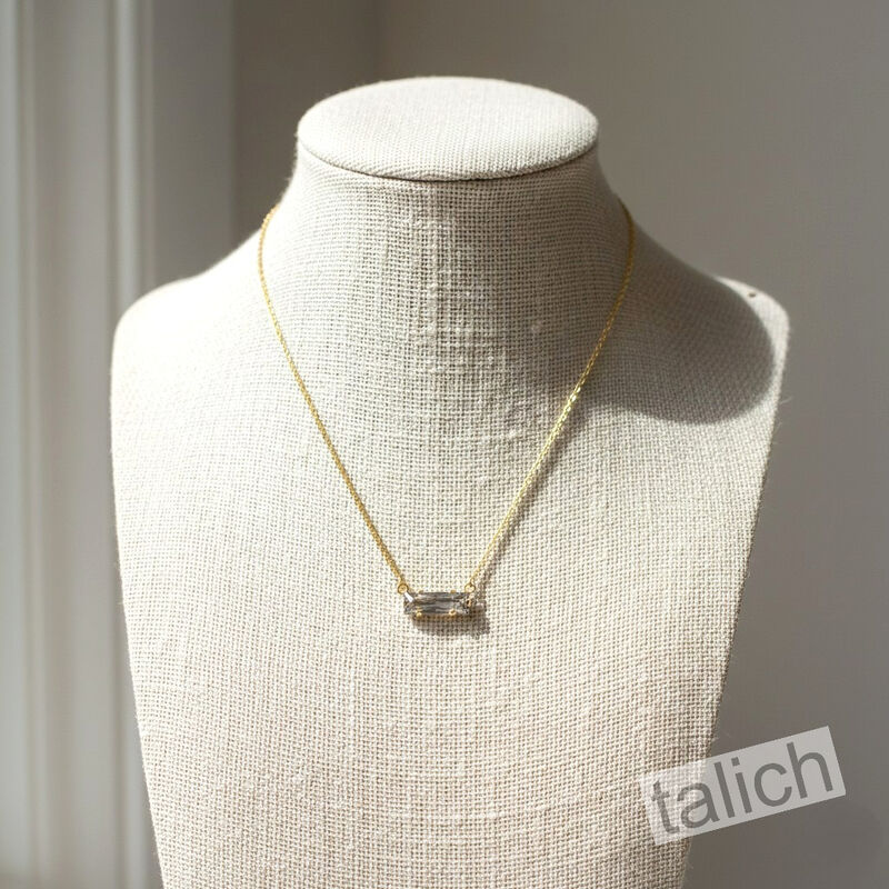 Catherine Popesco Petite Rectangle Bar Crystal Necklace - product image 
