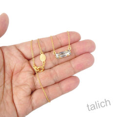 Catherine Popesco Petite Rectangle Bar Crystal Necklace - product images 6 of 6