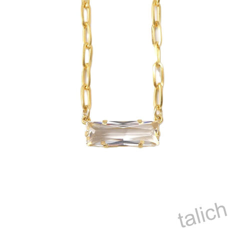 Catherine,Popesco,Rectangle,Bar,Crystal,Paper,Clip,Chain,Necklace,Catherine Popesco Rectangle Bar Crystal Paper Clip Chain Necklace, La Vie Parisienne Necklace, Catherine Popesco Jewelry, Catherine Popesco Paris
