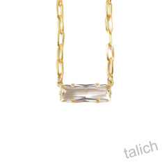 Catherine Popesco Rectangle Bar Crystal Paper Clip Chain Necklace - product images 1 of 8