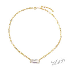 Catherine Popesco Rectangle Bar Crystal Paper Clip Chain Necklace - product images 2 of 8