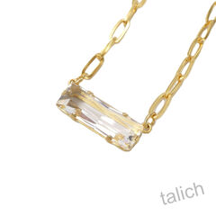 Catherine Popesco Rectangle Bar Crystal Paper Clip Chain Necklace - product images 3 of 8