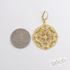 Catherine Popesco Gold Lace Filigree Earrings with Crystals in Clear and Black Diamond - product images 4 of 5