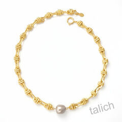 Catherine Popesco Gold Chain Necklace with Swarovski Baroque Pearl  - product images 1 of 6