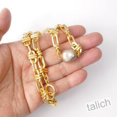 Catherine Popesco Gold Chain Necklace with Swarovski Baroque Pearl  - product images 6 of 6