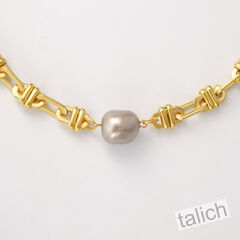 Catherine Popesco Gold Chain Necklace with Swarovski Baroque Pearl  - product images 2 of 6