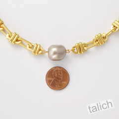 Catherine Popesco Gold Chain Necklace with Swarovski Baroque Pearl  - product images 3 of 6