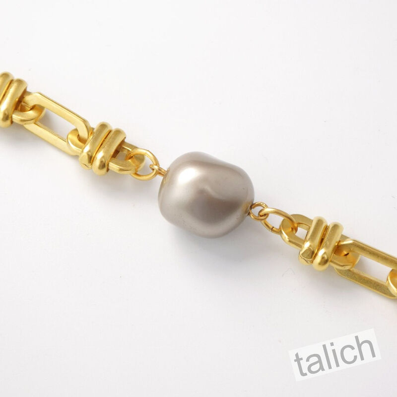 Catherine Popesco Gold Chain Necklace with Swarovski Baroque Pearl  - product image 