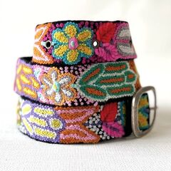 Jenny Krauss Folklorica Floral Embroidered Wool Belt in Black - product images 1 of 3