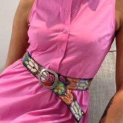 Jenny Krauss Folklorica Floral Embroidered Wool Belt in Black - product images 3 of 3