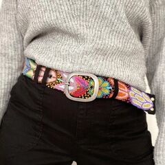 Jenny Krauss Folklorica Floral Embroidered Wool Belt in Black - product images 2 of 3