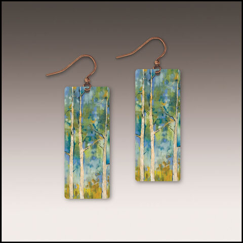 DC,Designs,-,Springtime,Aspen,Art,Print,Long,Rectangle,Earrings,SH57CE,DC Designs Jewelry, Art Print Earrings, DC Designs Earrings, Handmade Colorado