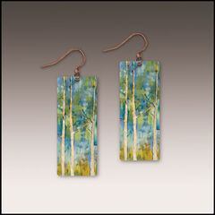 DC Designs - Springtime Aspen Art Print Long Rectangle Earrings SH57CE - product images 1 of 6