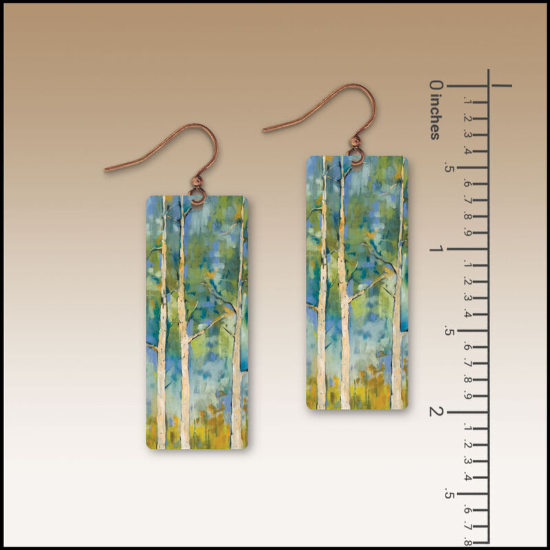 DC Designs - Springtime Aspen Art Print Long Rectangle Earrings SH57CE - product image 