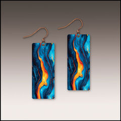 DC Designs - Lava Spill Art Print Long Rectangle Earrings HM10CE - product images 1 of 6