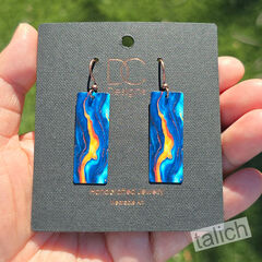 DC Designs - Lava Spill Art Print Long Rectangle Earrings HM10CE - product images 5 of 6