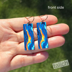 DC Designs - Lava Spill Art Print Long Rectangle Earrings HM10CE - product images 3 of 6