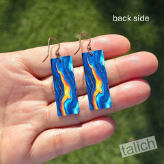 DC Designs - Lava Spill Art Print Long Rectangle Earrings HM10CE - product images 4 of 6