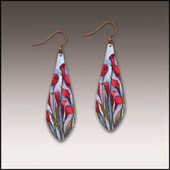 DC Designs - Red Calla Lily Flower Art Print Long Teardrop Earrings - product images 1 of 4