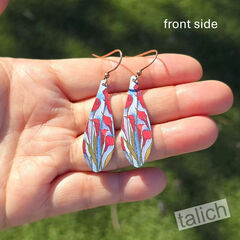 DC Designs - Red Calla Lily Flower Art Print Long Teardrop Earrings - product images 2 of 4