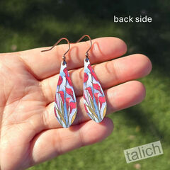 DC Designs - Red Calla Lily Flower Art Print Long Teardrop Earrings - product images 3 of 4