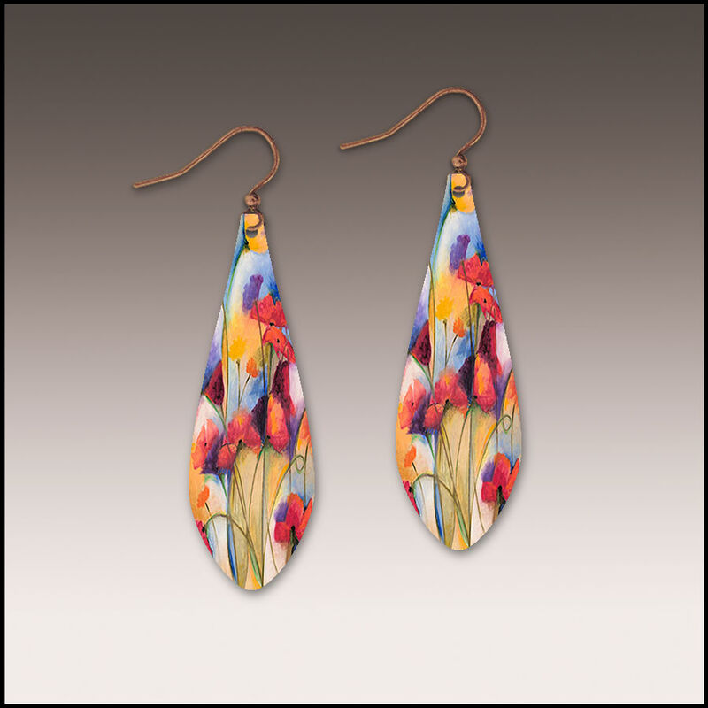 DC Designs - Multicolor Floral Art Print Long Teardrop Earrings - product image 