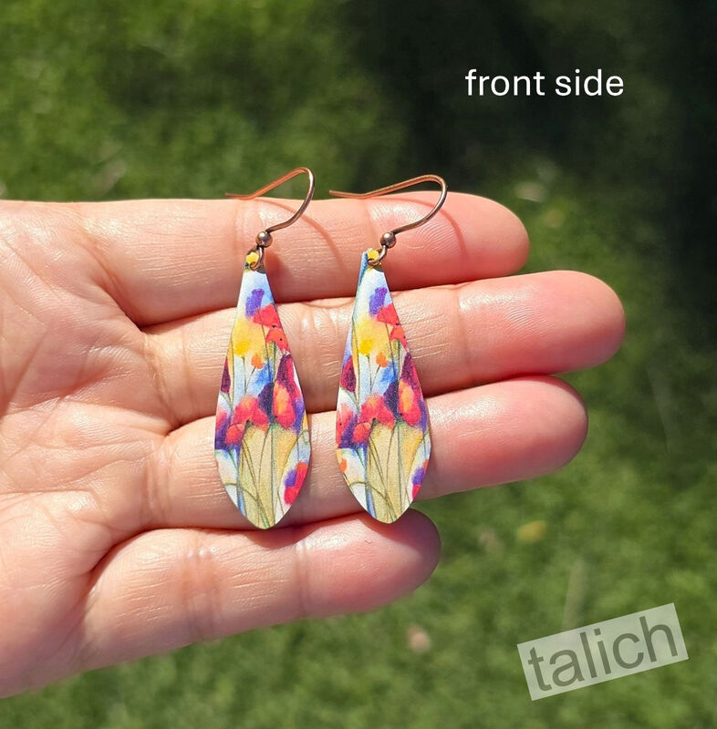 DC Designs - Multicolor Floral Art Print Long Teardrop Earrings - product image 