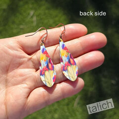 DC Designs - Multicolor Floral Art Print Long Teardrop Earrings - product images 3 of 4