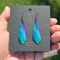 DC Designs - Green Northern Lights Art Print Long Teardrop Earrings - product images 5 of 5
