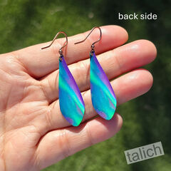 DC Designs - Green Northern Lights Art Print Long Teardrop Earrings - product images 4 of 5