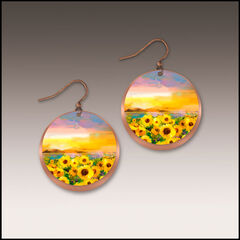 DC Designs - Sunflower Field Layered Copper Disc Earrings FA9RE - product images 1 of 5