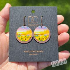 DC Designs - Sunflower Field Layered Copper Disc Earrings FA9RE - product images 5 of 5