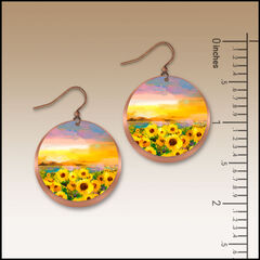 DC Designs - Sunflower Field Layered Copper Disc Earrings FA9RE - product images 2 of 5