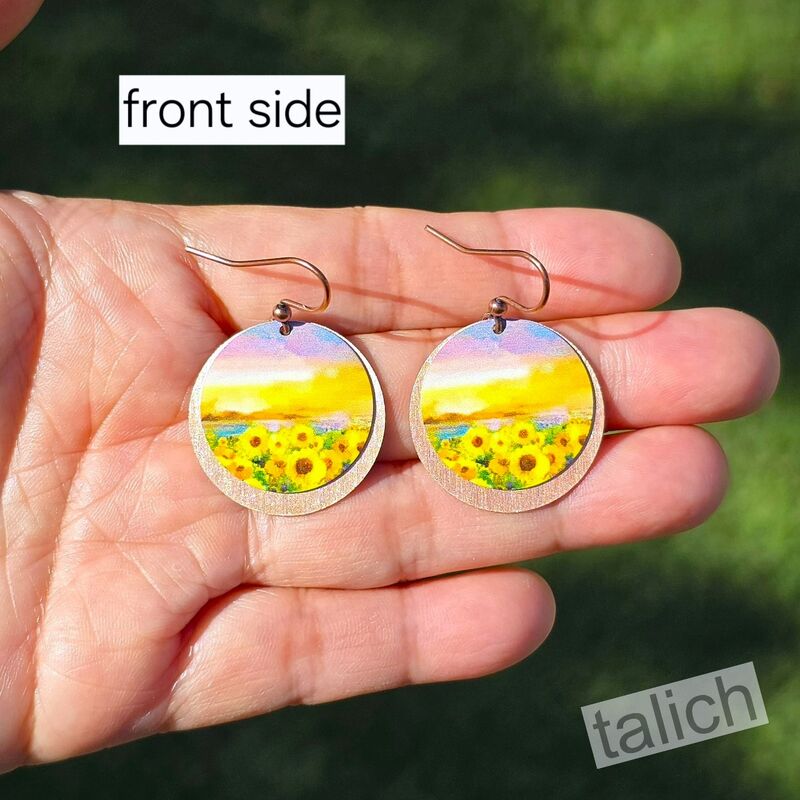 DC Designs - Sunflower Field Layered Copper Disc Earrings FA9RE - product image 