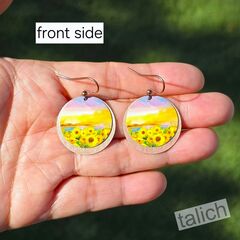 DC Designs - Sunflower Field Layered Copper Disc Earrings FA9RE - product images 3 of 5