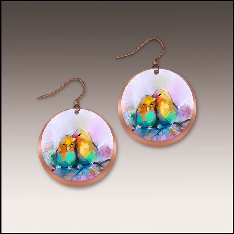 DC Designs - Lovebirds Layered Copper Disc Earrings FA17RE - product image 