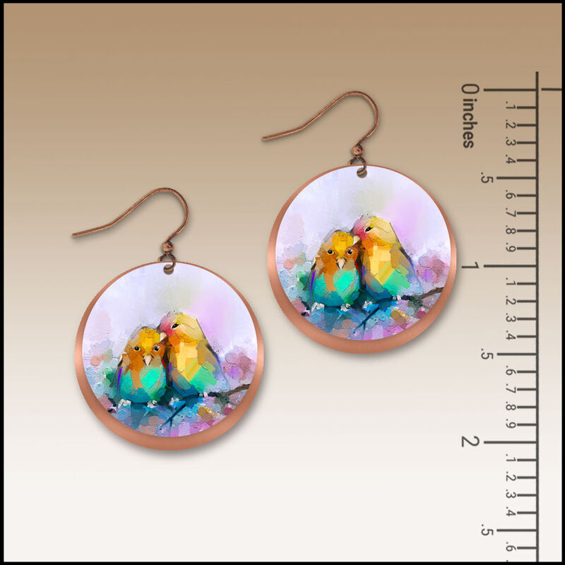DC Designs - Lovebirds Layered Copper Disc Earrings FA17RE - product image 