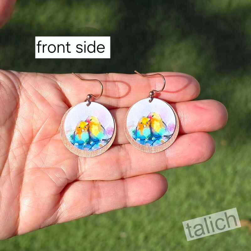 DC Designs - Lovebirds Layered Copper Disc Earrings FA17RE - product image 