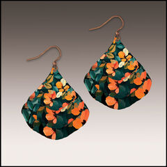 DC Designs - Dark Floral Layered Wide Teardrop Earrings HM03GE - product images 1 of 5