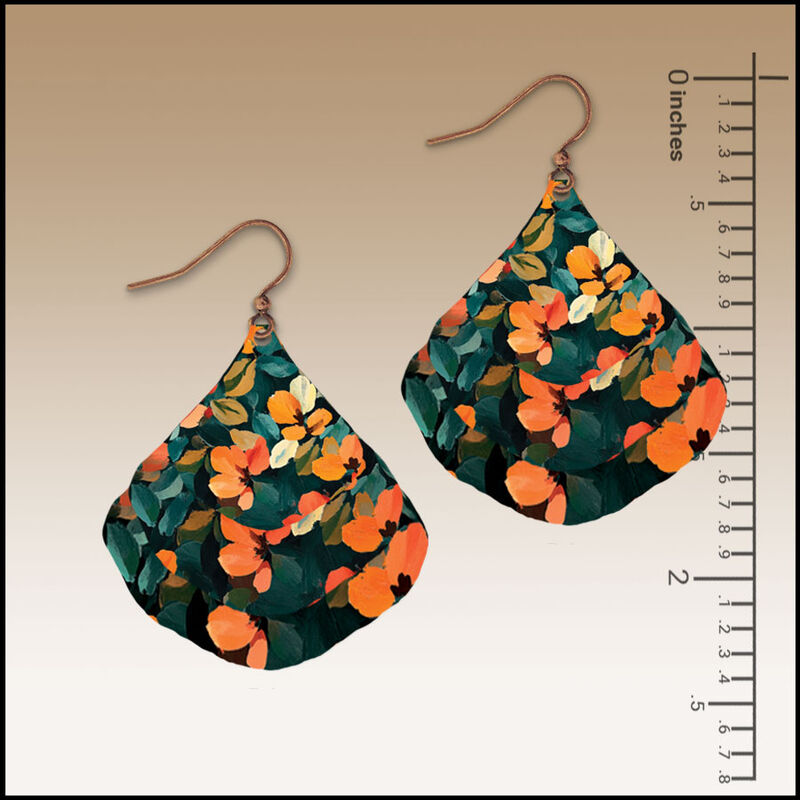 DC Designs - Dark Floral Layered Wide Teardrop Earrings HM03GE - product image 