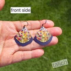 DC Designs - Retro Florals Layered Wide Teardrop Earrings 12NGE - product images 2 of 4